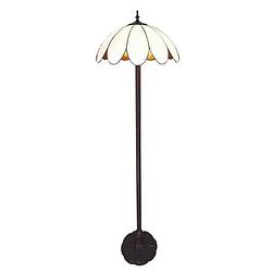 Foto van Clayre & eef witte vloerlamp tiffany ø 46*166 cm e27/max 2*60w 5ll-6148