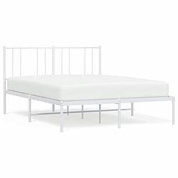 Foto van Vidaxl bedframe met hoofdbord metaal wit 120x190 cm