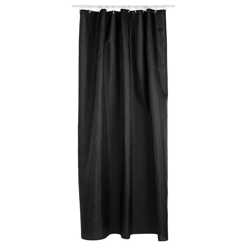 Foto van 5five douchegordijn - zwart - polyester - 180 x 200 cm - inclusief ringen - douchegordijnen