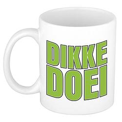 Foto van Bellatio decorations afscheid cadeau mok collega - dikke doei - groen - 300 ml - keramiek - feest mokken