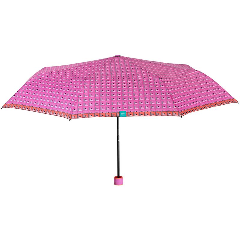 Foto van Perletti mini-paraplu time dames 97 cm microfiber roze