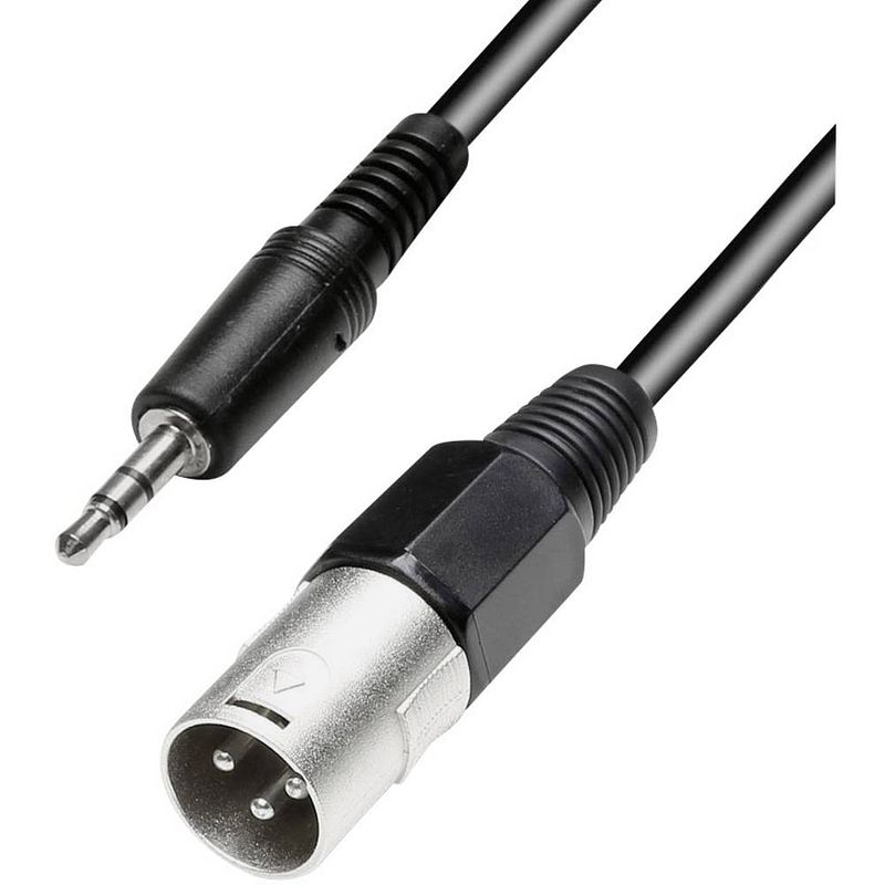 Foto van Paccs paccs xlr adapterkabel [1x xlr-stekker - 1x jackplug male 3,5 mm] 3.00 m zwart