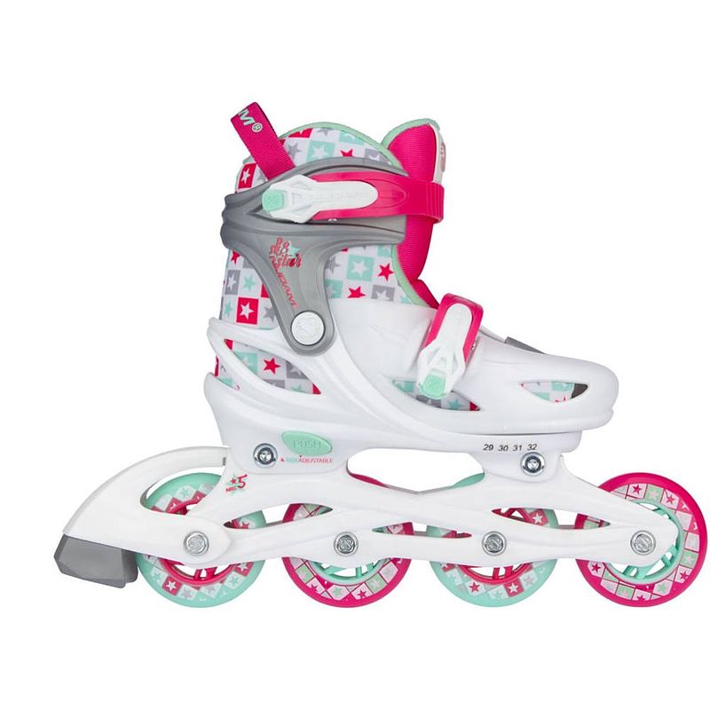 Foto van Nijdam sk8 star inline skates - maat 37/40 - wit/roze