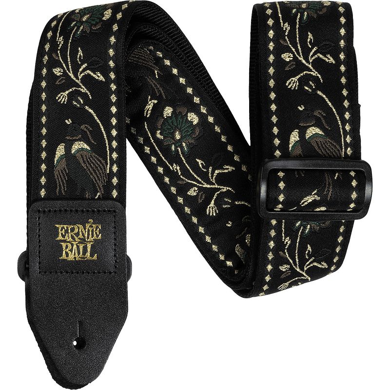 Foto van Ernie ball classic jacquard strap 5372 black pleasant pheasant gitaarband