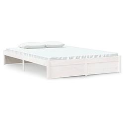 Foto van The living store bedframe - grenenhout - 195.5 x 140.5 x 31 cm - wit