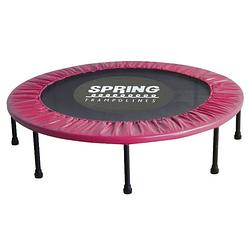 Foto van Spring mini trampoline 140 cm opvouwbaar - black edition - roze rand