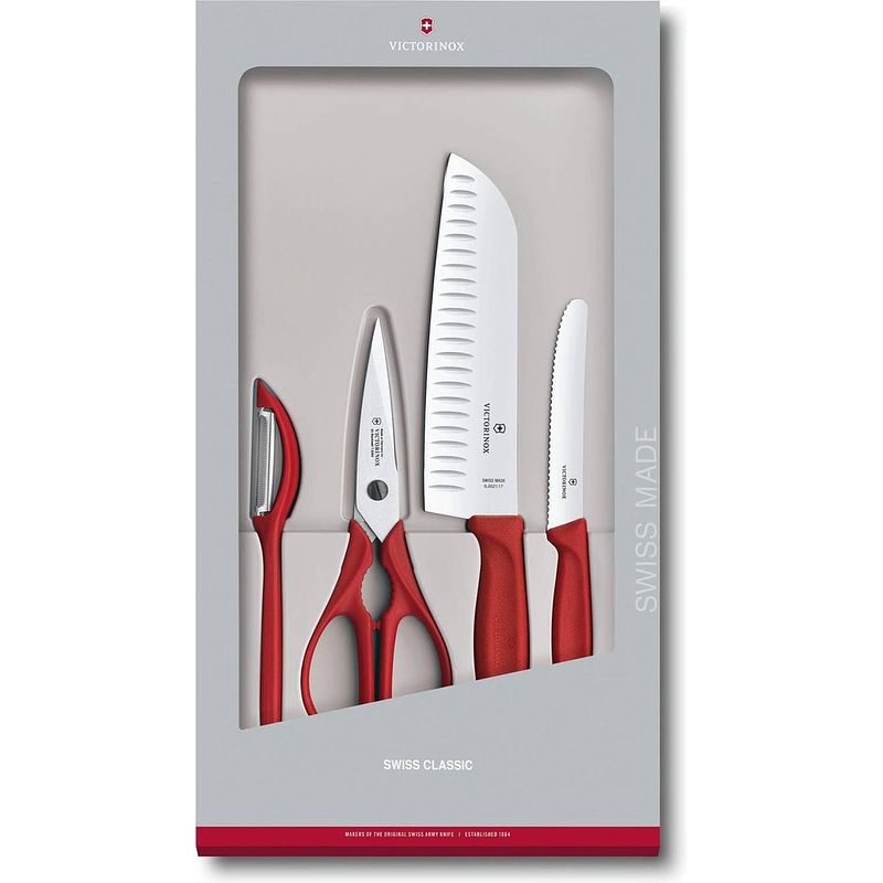 Foto van Victorinox swiss classic kitchen set 4 delig rood