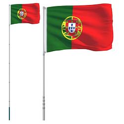 Foto van Vidaxl vlag met vlaggenmast portugal 5,55 m aluminium