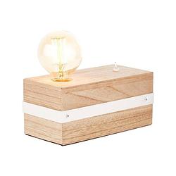 Foto van Brilliant tafellamp whitewood 1-lichts hout