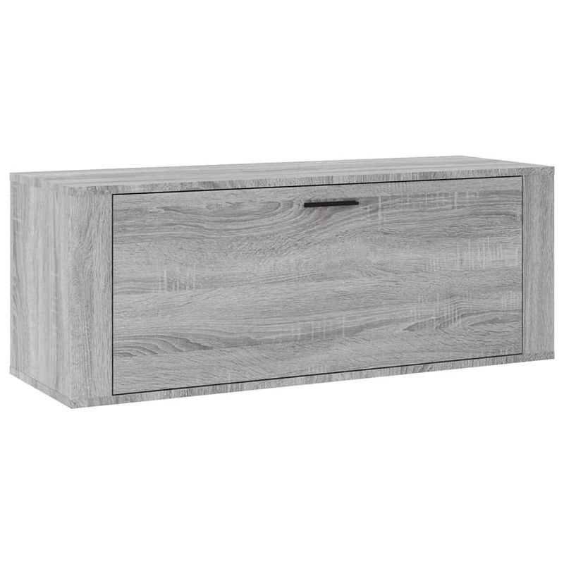 Foto van The living store schoenenkast - grijs sonoma eiken - 100 x 35 x 38 cm - bewerkt hout