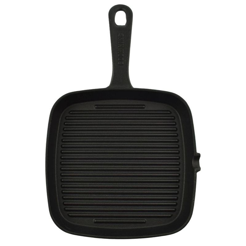 Foto van Orange85 grillpan - gietijzer - vierkant - 23 x 23 cm - voor alle warmtebronnen - pan