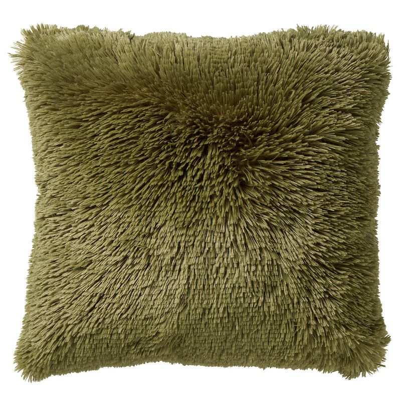 Foto van Dutch decor fluffy - kussenhoes unikleur calliste green 60x60 cm - groen - groen