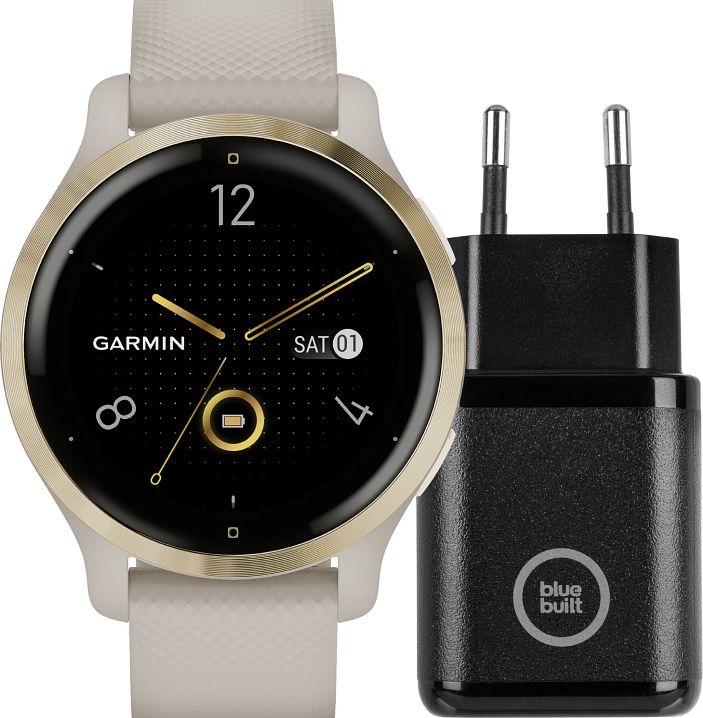 Foto van Garmin venu 2s goud/beige + bluebuilt oplader