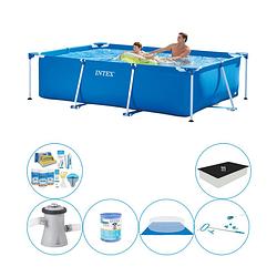 Foto van Intex frame pool rechthoekig 260x160x65 cm - zwembad combinatie set