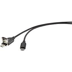 Foto van Renkforce usb-kabel usb 2.0 usb-a stekker, usb-micro-b stekker 1.00 m zwart met otg-functie, vergulde steekcontacten rf-4489587