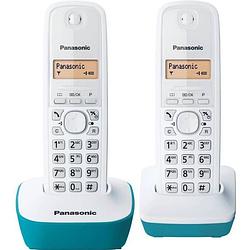 Foto van Panasonic kx-tg1612frc duo draadloze telefoon zonder antwoordapparaat wit blauw