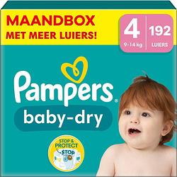 Foto van Pampers - baby dry - maat 4 - maandbox - 192 stuks - 9/14 kg