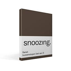 Foto van Snoozing - flanel - kussenslopen - set van 2 - 60x70 - bruin