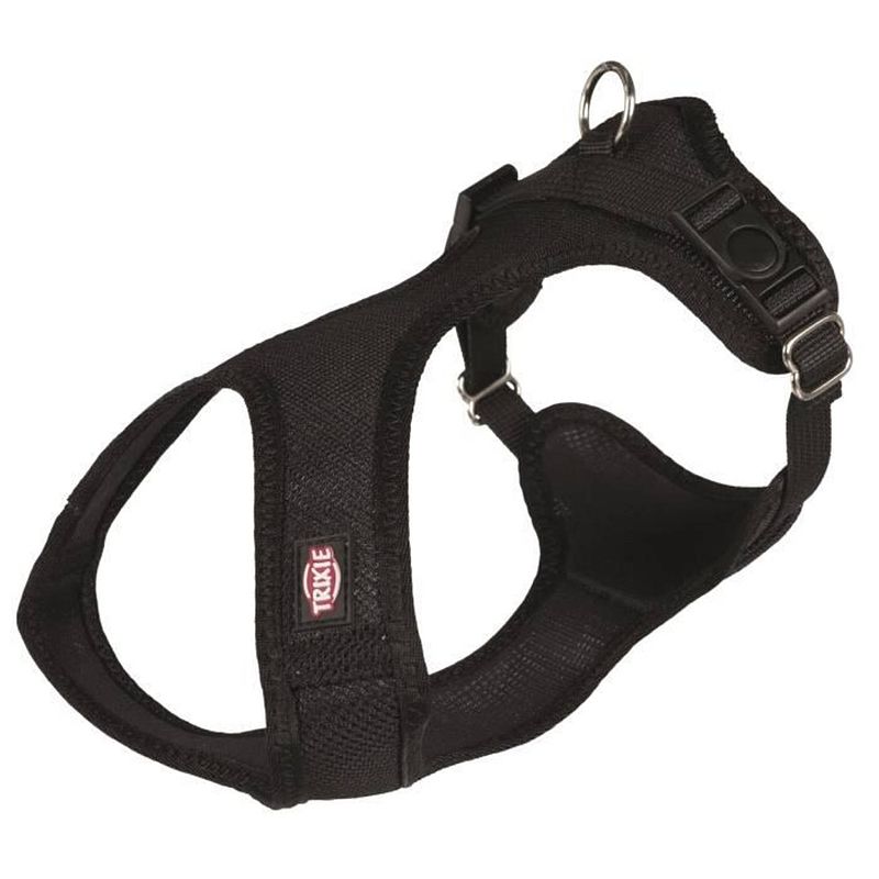 Foto van Trixie soft harness xxs-xs: 28 tot 40 cm - zwart - voor honden