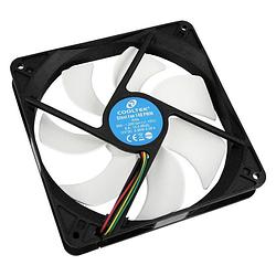 Foto van Cooltek silent fan 140 pwm pc-ventilator zwart, wit (b x h x d) 140 x 25 x 140 mm