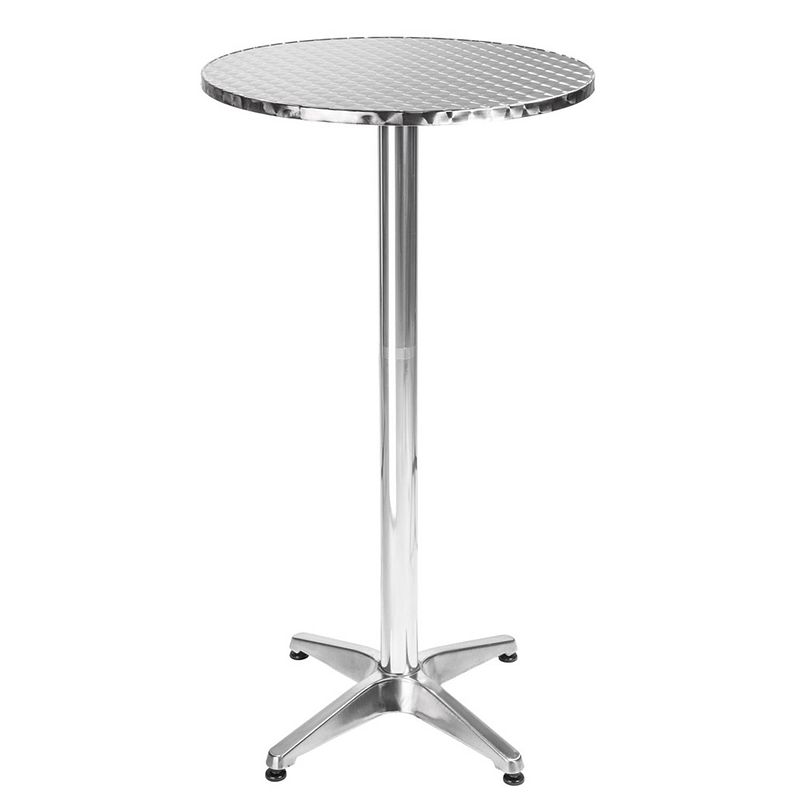 Foto van Tectake bistro - statafel - zilver - ø60 cm