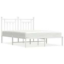 Foto van The living store bedframe - klassiek - metalen - 207x156x97 cm - wit