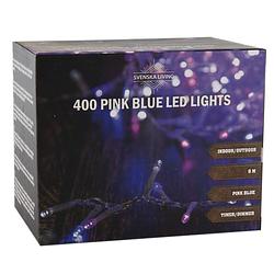 Foto van Feestverlichting lichtsnoer roze/blauw 400 lampjes 800 cm lichtsnoer met timer - lichtsnoeren