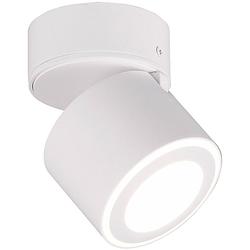 Foto van Led plafondspot - trion tarus - 4w - warm wit 3000k - 1-lichts - rond - mat wit - aluminium