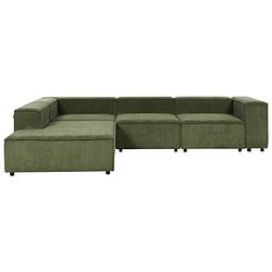 Foto van Beliani aprica - modulaire sofa-groen-corduroy