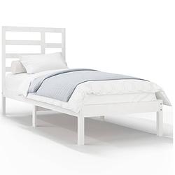 Foto van The living store bedframe eenpersoons - massief grenenhout - 90 x 200 cm - wit