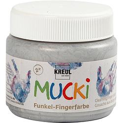 Foto van Packlinq mucki vingerverf. zilver metallic. 150 ml/ 1 doosje