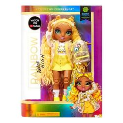 Foto van Rainbow high junior high fashion doll sunny madison yellow