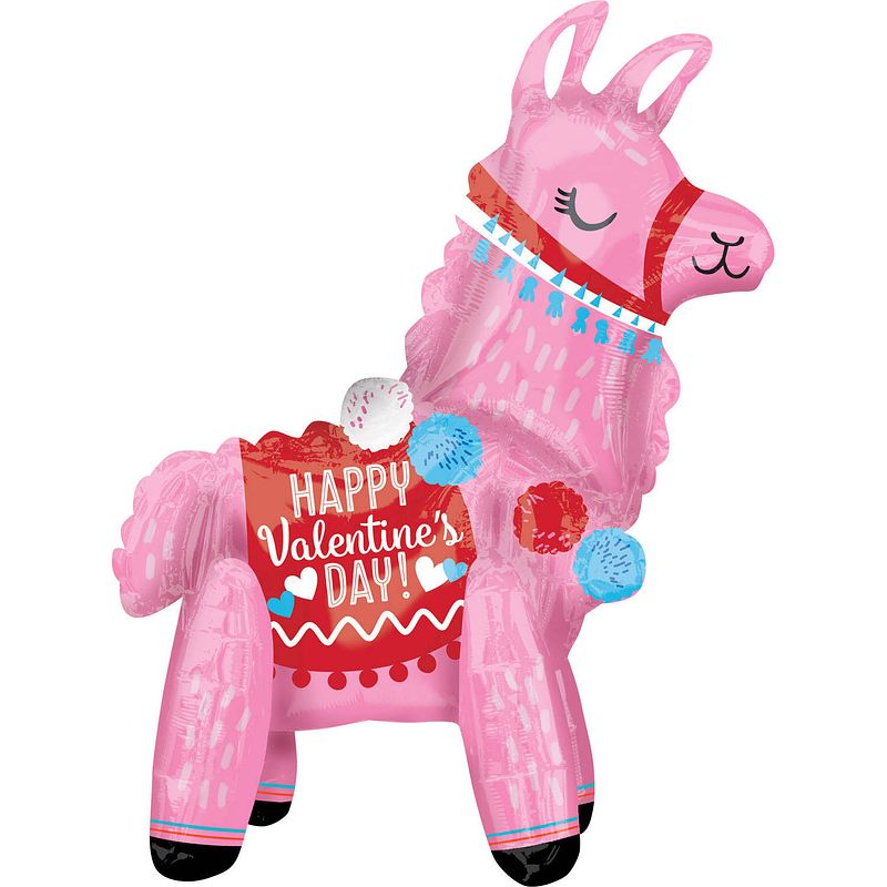 Foto van Amscan folieballon happy valentine's day 45 cm roze/paars