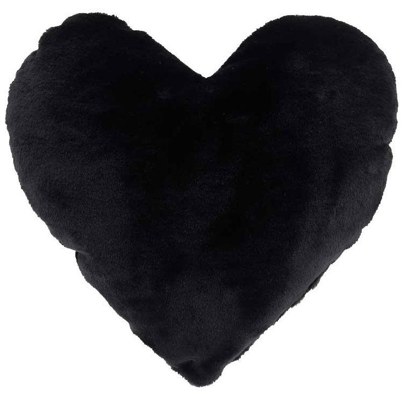 Foto van Unique living - kussen heart - 45x35cm - black