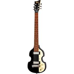 Foto van Hofner shorty violin guitar black elektrische gitaar met gigbag