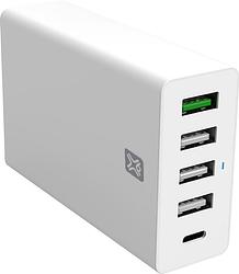 Foto van Xtrememac power delivery en quick charge oplader met 5 usb poorten 30w wit