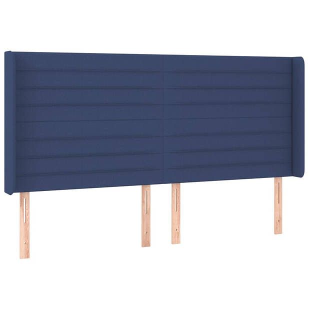 Foto van Vidaxl hoofdbord met randen 203x16x118/128 cm stof blauw