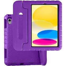 Foto van Basey ipad 10 hoesje kinder hoes shockproof cover - kindvriendelijke ipad 2022 hoes kids case - paars