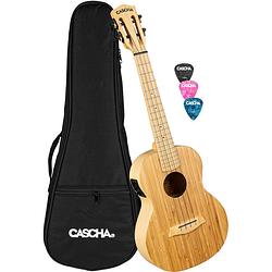 Foto van Cascha hh 2314e bamboo natural e/a tenor ukelele set