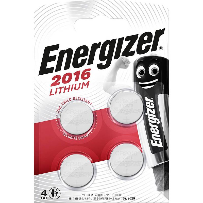 Foto van Energizer batterij knoopcel lithium 3v cr2016 4 stuks