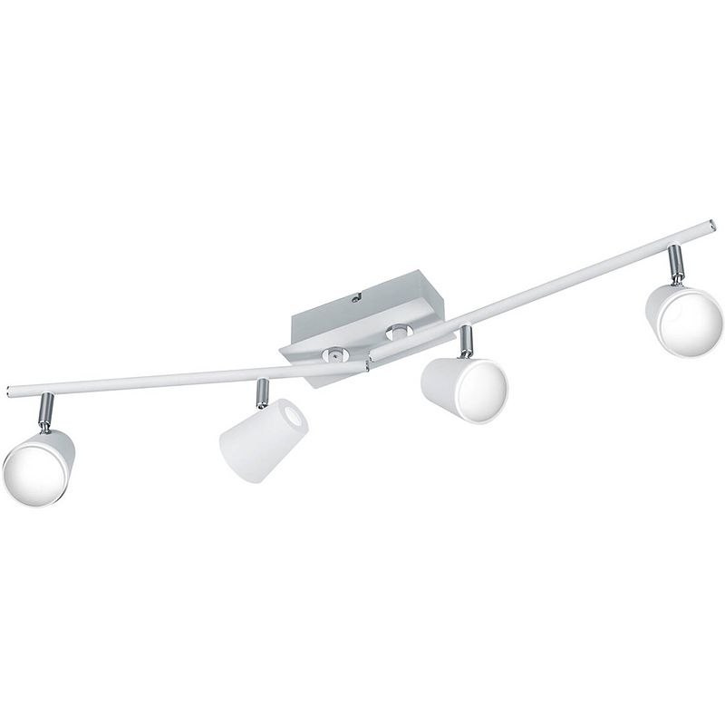 Foto van Led plafondspot - trion narca - 24w - warm wit 3000k - 4-lichts - rechthoek - mat wit - aluminium