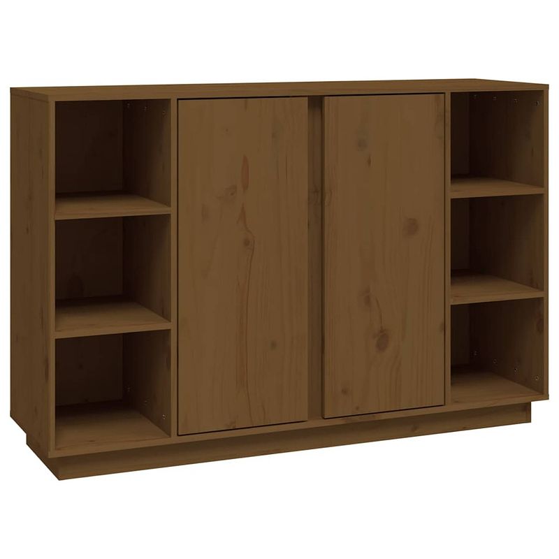 Foto van Vidaxl dressoir 120x35x80 cm massief grenenhout honingbruin