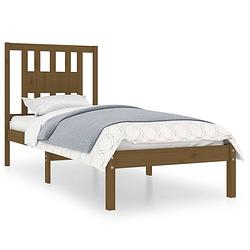 Foto van The living store bedframe klassiek grenenhout - 195.5 x 81 x 100 cm - honingbruin