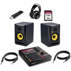 Foto van Akai professional mpc one + krk rokit classic 5'ss, devine pro 5000 koptelefoon en meer