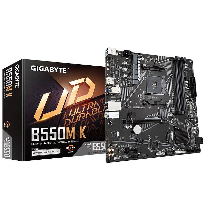 Foto van Gigabyte b550m k 1.0 moederbord socket amd am4 vormfactor micro-atx moederbord chipset amd® b550