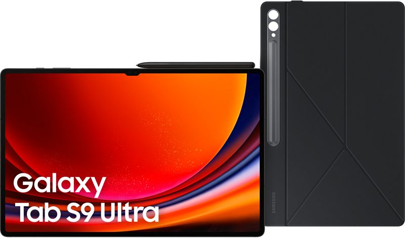 Foto van Samsung galaxy tab s9 ultra 14.6 inch 256gb wifi en 5g zwart + book case zwart