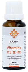Foto van Epigenar support vitamine d3 en k2 druppels 25ml