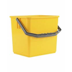 Foto van Synx tools emmer geel - werkwagen - mopwagen - schoonmaak / schoonmaakartikelen - rolemmers - 6 liter