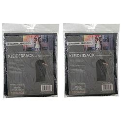 Foto van Kledinghoes beschermhoes met rits - 2x - zwart - polyester - 61 x 135 cm - kledinghoezen