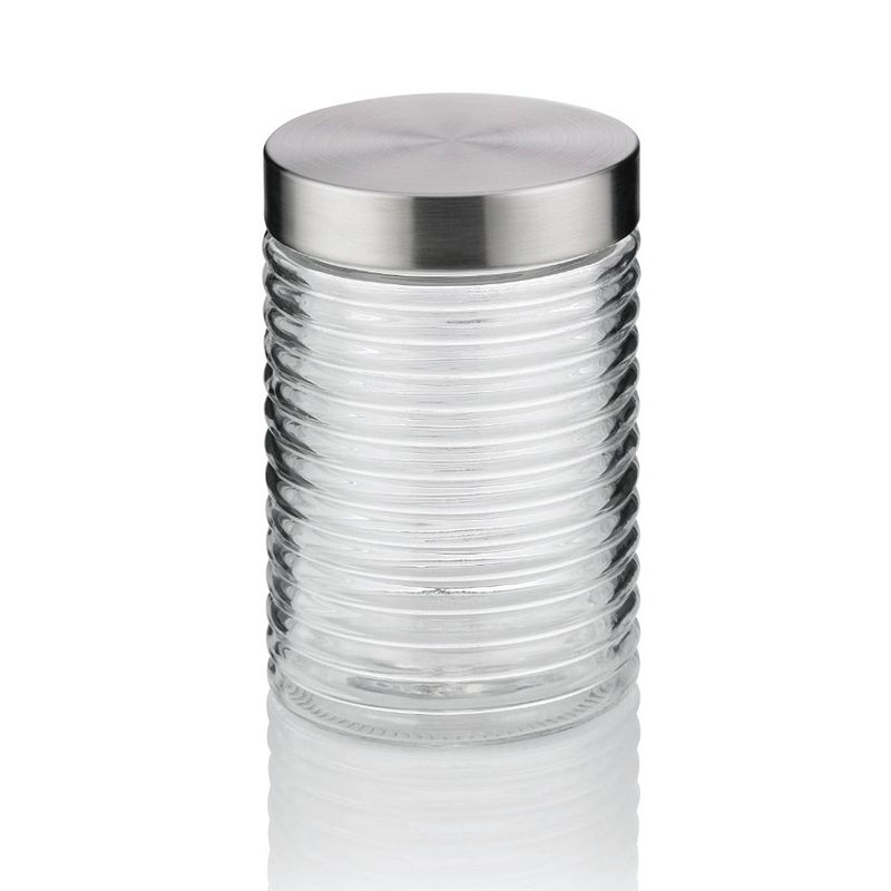 Foto van Kela - voorraadpot, 1.2 l, glas/rvs, zilver - kela diana